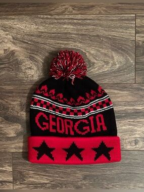 UGA Bulldogs Knit Pom Beanie Hat